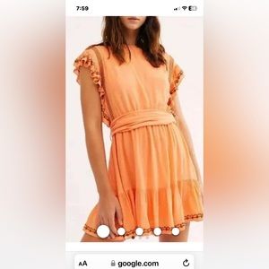 Free People mini dress coral